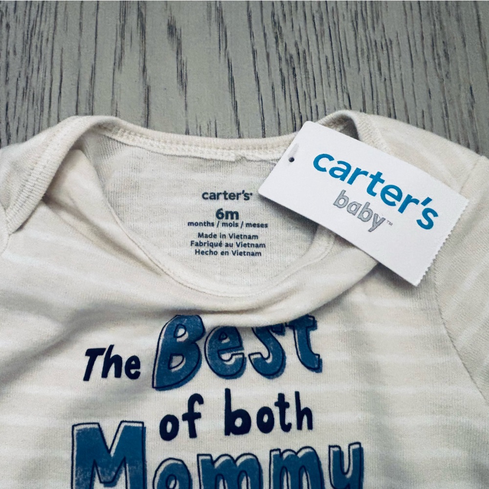 NWT Carter’s Baby The Best Of Mommy & Daddy Bodysuit Size 6 Months - Picture 4 of 4
